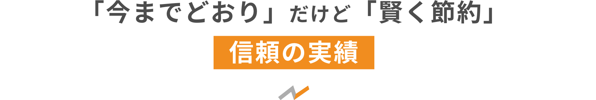 「今までどおり」だけど「賢く節約」信頼の実績